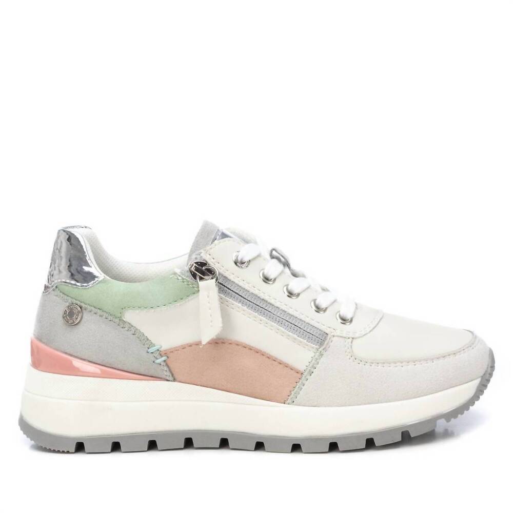 NEW XTI women's lace up casual sneakers in ice